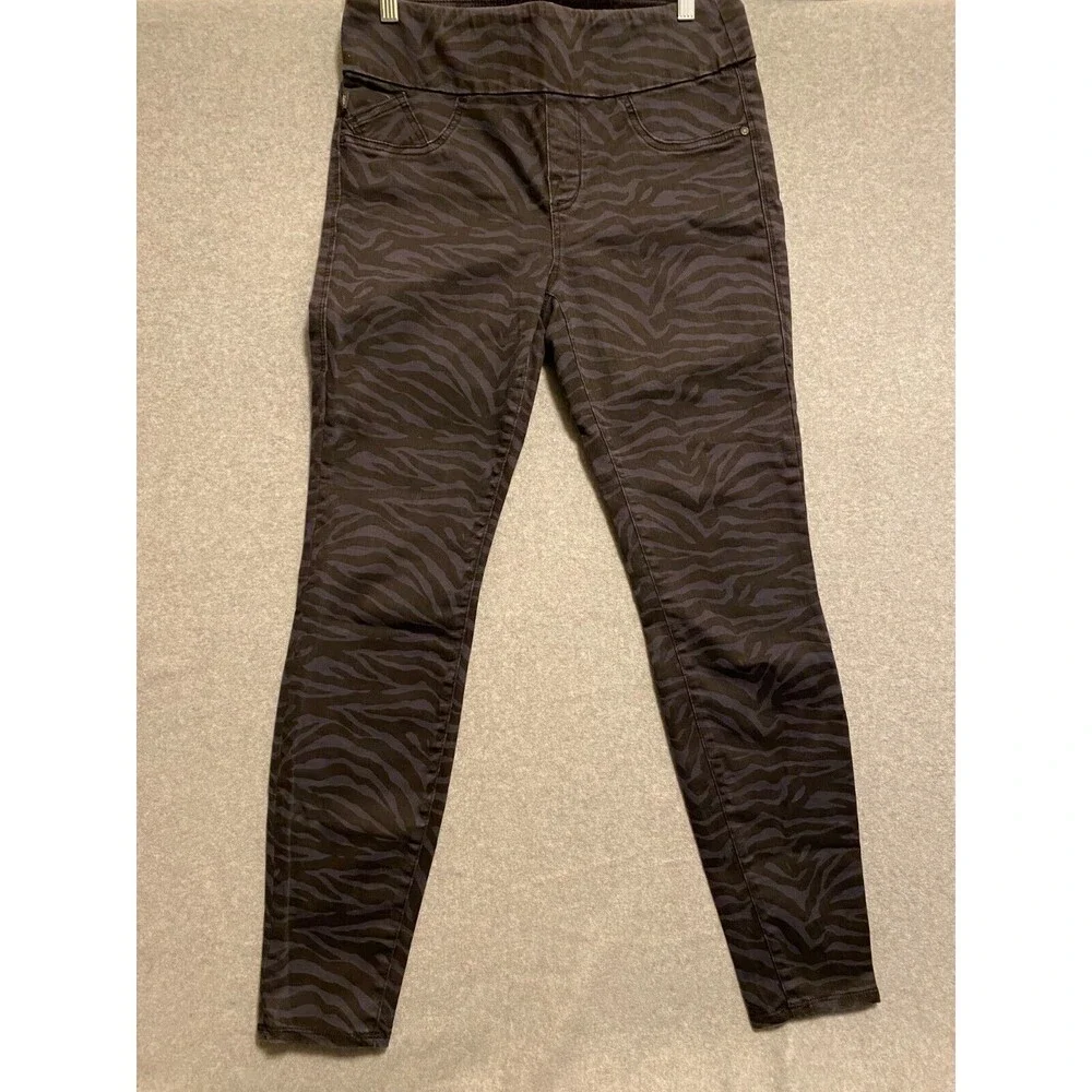 Rock Republic Jegging Jeans‎ Women's 12 Blue Black Zebra Denim RX Slim Pull On